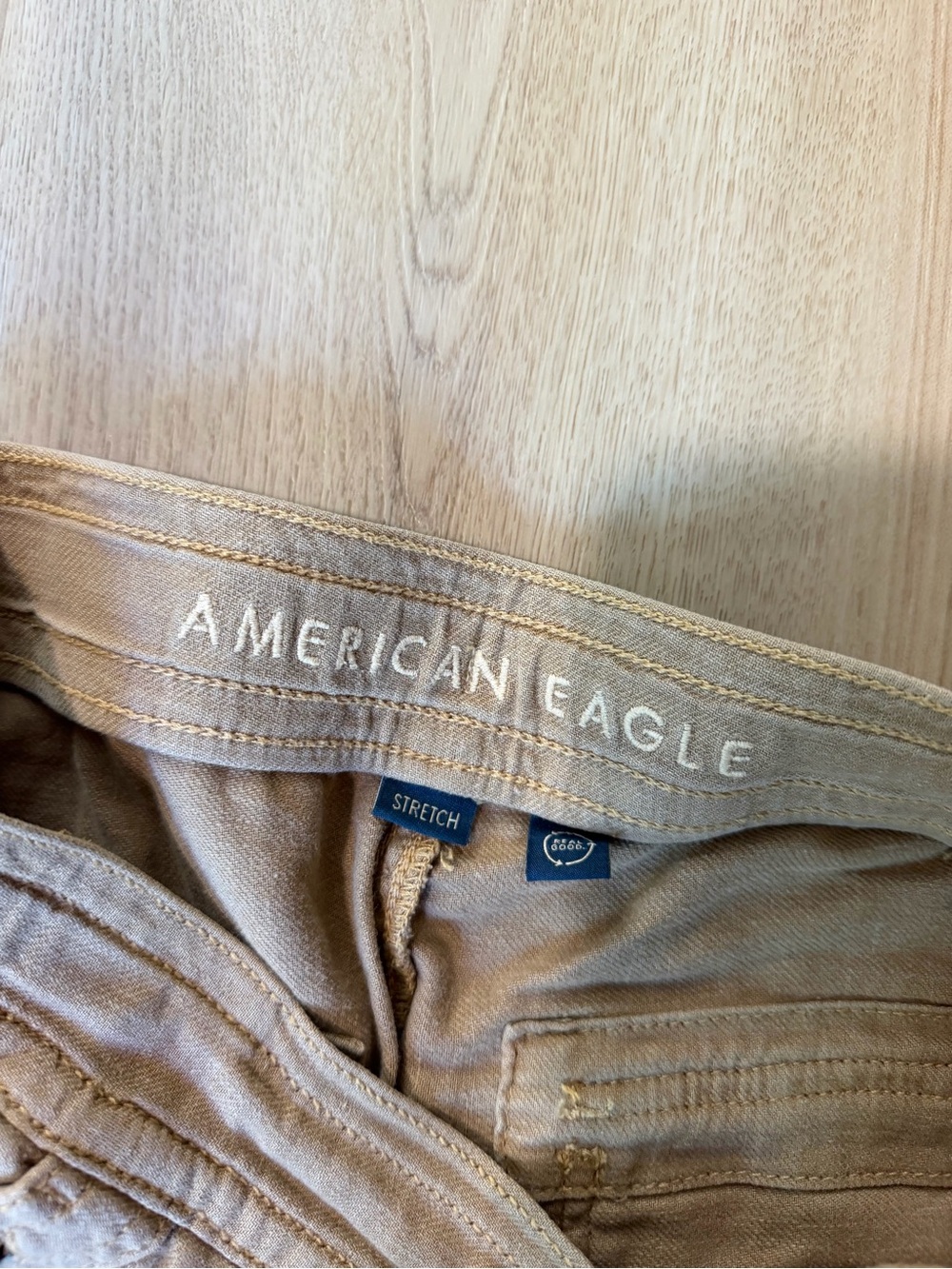 American Eagle Outfitters Olive Wide-Leg Cargo Pants with Drawstring - Picture 5 of 6